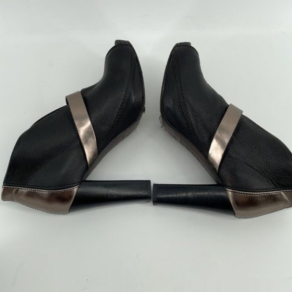 DIESEL leather Folie peep toe bootie boot platform black anthracite - Picture 9 of 14